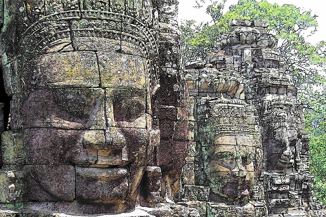2-Day Angkor Wat & Tonle Sap Tour - Day one: Bayon faces, royal terraces, and Ta Prohm roots