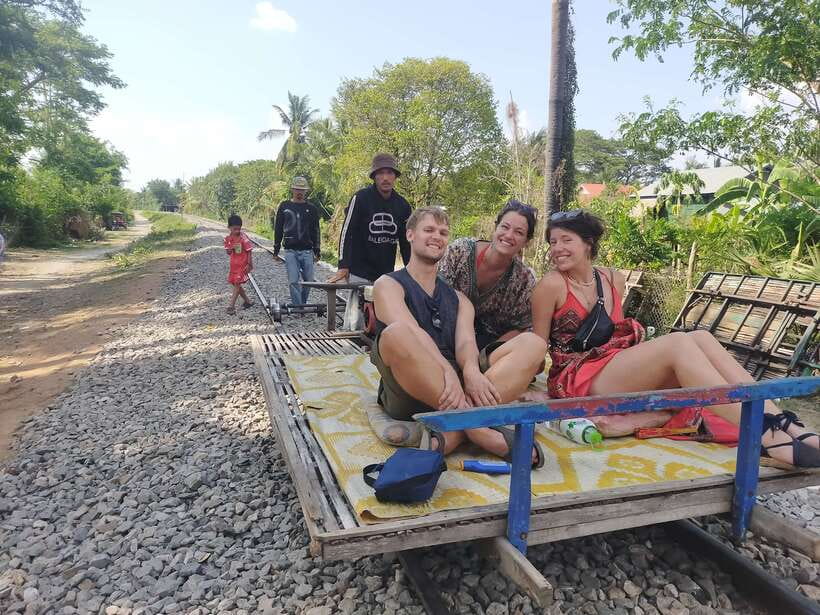 A Day TukTuk Handicrafts Bambootrain Killing&BatCaves,Sunset - Morning food stops: rice, bamboo, and local work
