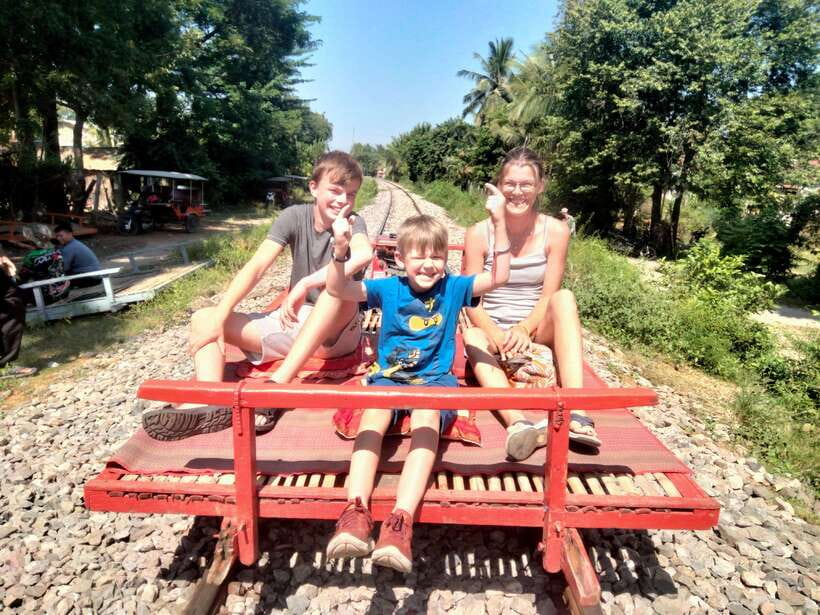 Afternoon Tour: Bamboo Train, Killing Cave &Bat Cave - The road to Phnom Sampov takes you into open country