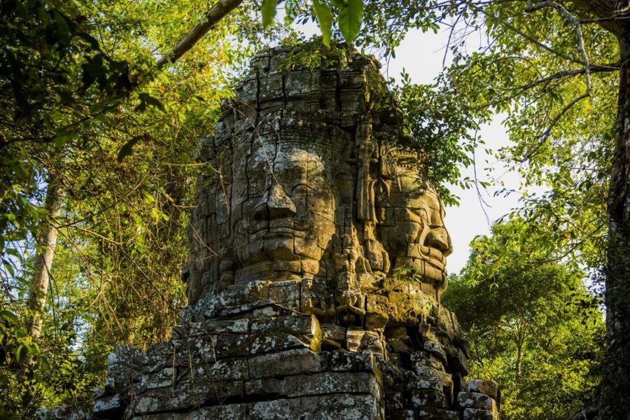 Angkor Wat in a vintage Jeep with driver - jeep rental - Bayon and the stone faces of Angkor Thom