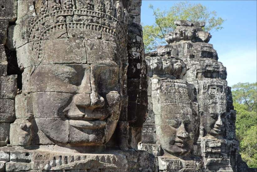 Angkor Wat: Small-Group Tour with Balloon Ride and Lunch - Bayon’s stone faces