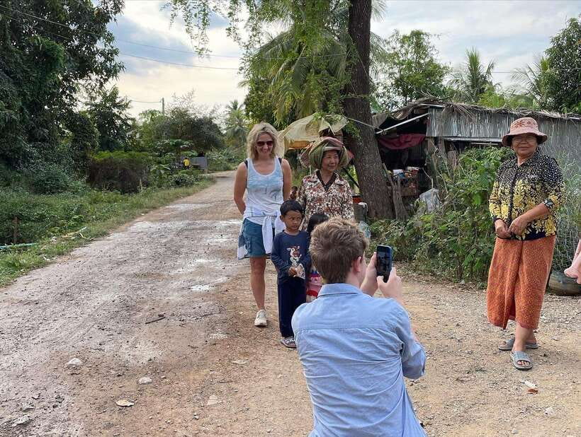 Battambang: Bamboo Train, Bat Cave and Killing Cave Tour - Along the river, villages, and the suspension bridge