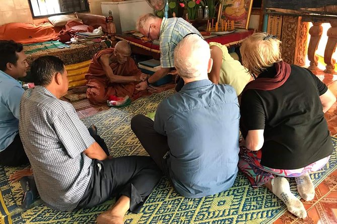Buddhist Monastery with Monks Water Blessing - The first blessing: chanting and a light sprinkling