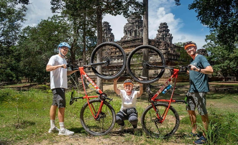 Cycle Angkor Backroad Bike Tour / E-Bike or Tuk Tuk - Entering Angkor Thom Through the Elephant Gate