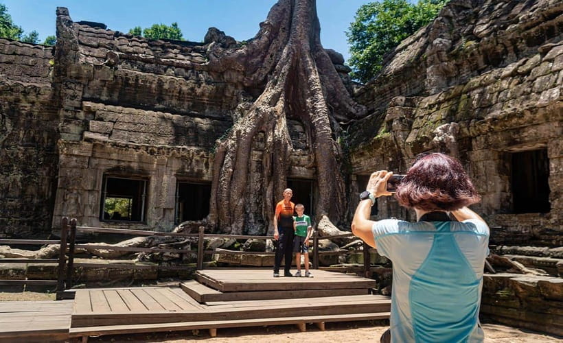 Cycle Angkor Backroad Bike Tour / E-Bike or Tuk Tuk - Bayon Temple and Its Stone Faces
