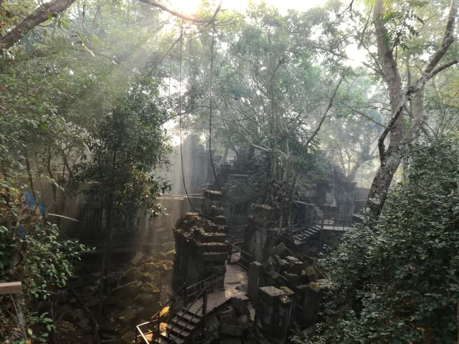 From Siem Reap: Half-Day Tour to Beng Mealea Temple - Arriving at the jungle-covered temple