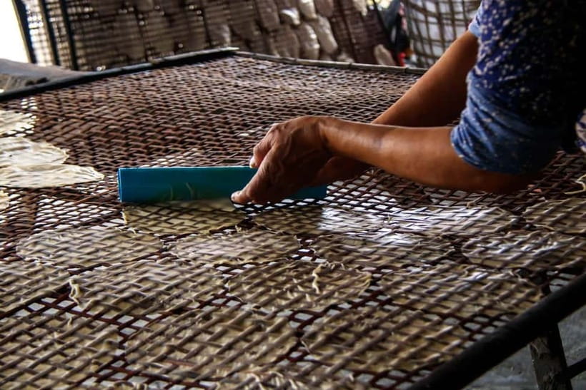 Handicraft tour/rice paper,/rice wine/bat cave Sun Set - From Battambang Streets to Paddy Fields
