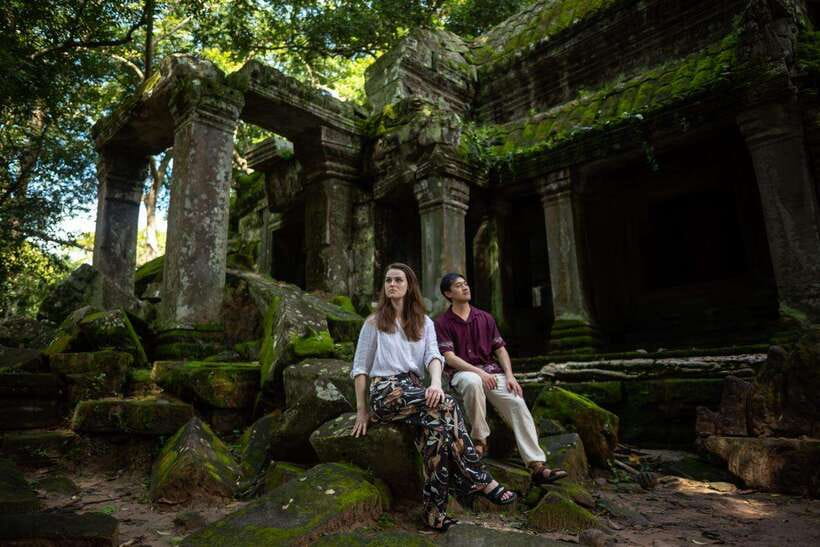 Professional Photoshoot in Angkor Archaeological Park - East Gate of Angkor Thom for a quieter change of scene