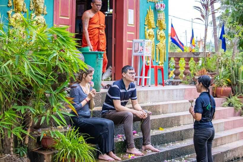 Siem Reap: Khmer Water Blessing by Monk and Lotus Farm Visit - A warm snack from a long-running local business