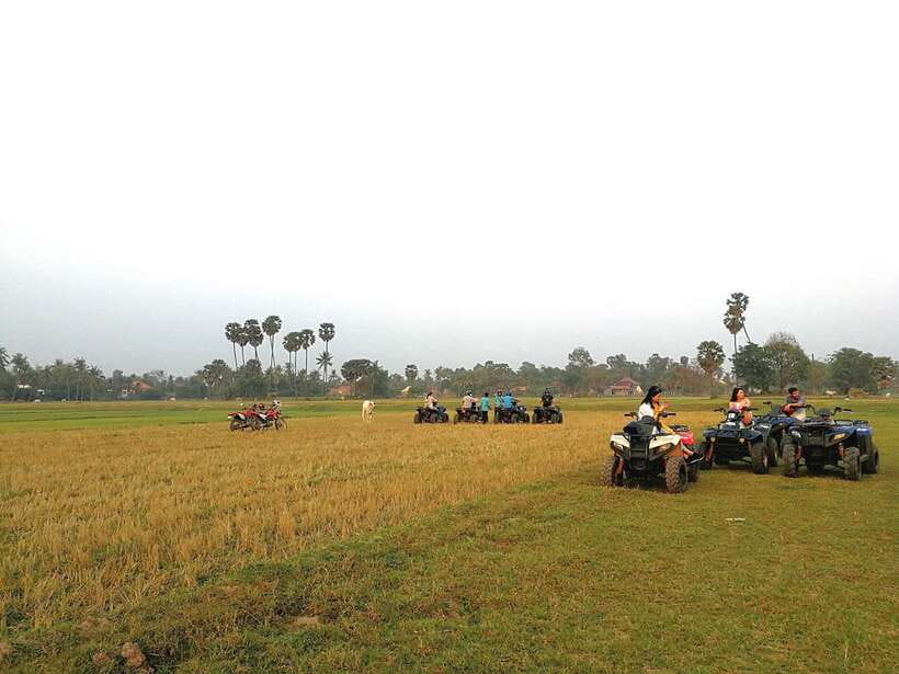 Siem Reap Quad Bike Countryside Tour - The sunset over Siem Reap’s rice fields