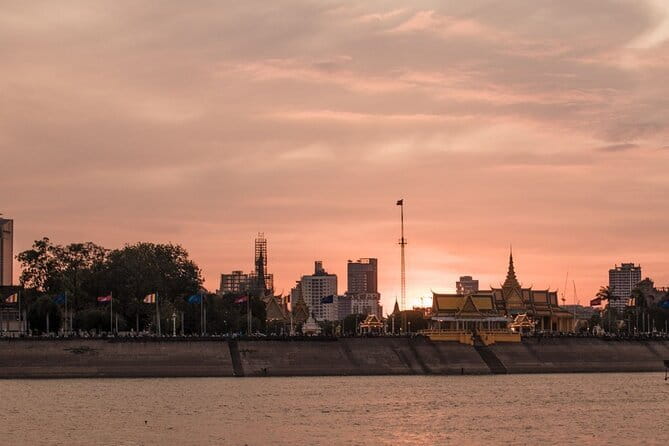 Sunset Cruise on the Mekong with Kanika Boat - Phnom Penh lights on the Tonle Sap