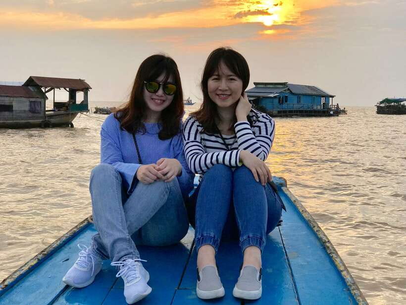 Tonle Sap Tour of Kompong Phluk Village & Evening Food tour - Cruising Tonle Sap toward the sunset